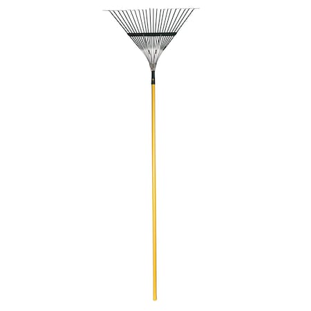 Rugg Steel Leaf Rake, 22 Tines, 54 in L Wood Handle TT22-54
